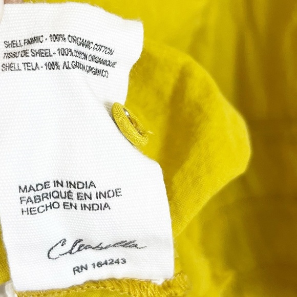 Cleobella Yellow Button Front Peasant Blouse Size Small - Picture 4 of 5